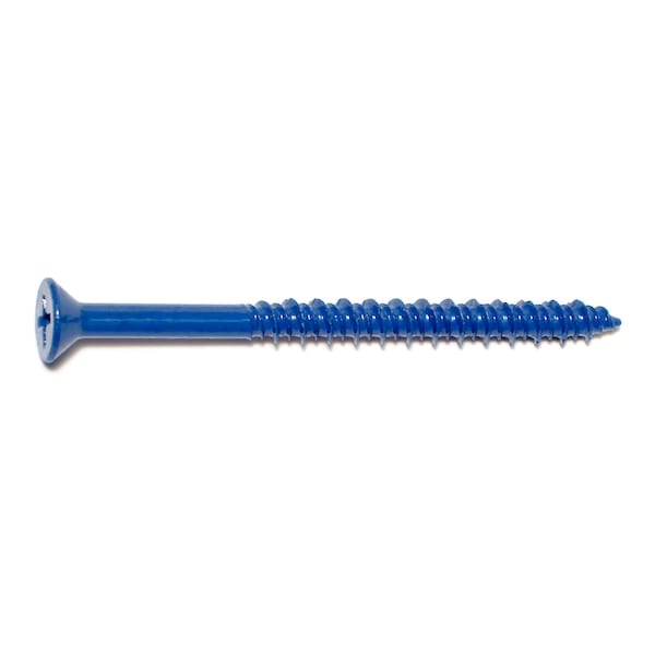 Midwest Fastener Masonry Screw, 3/16" Dia., Flat, 2 3/4 in L, Steel Blue Ruspert, 100 PK 09276 - main